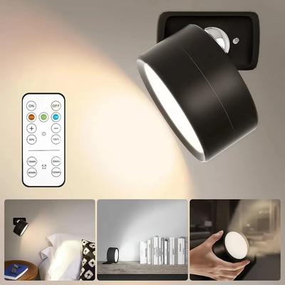 Uplift Picks Magnetic Rechargeable LED Wall Sconce With Remote Control black