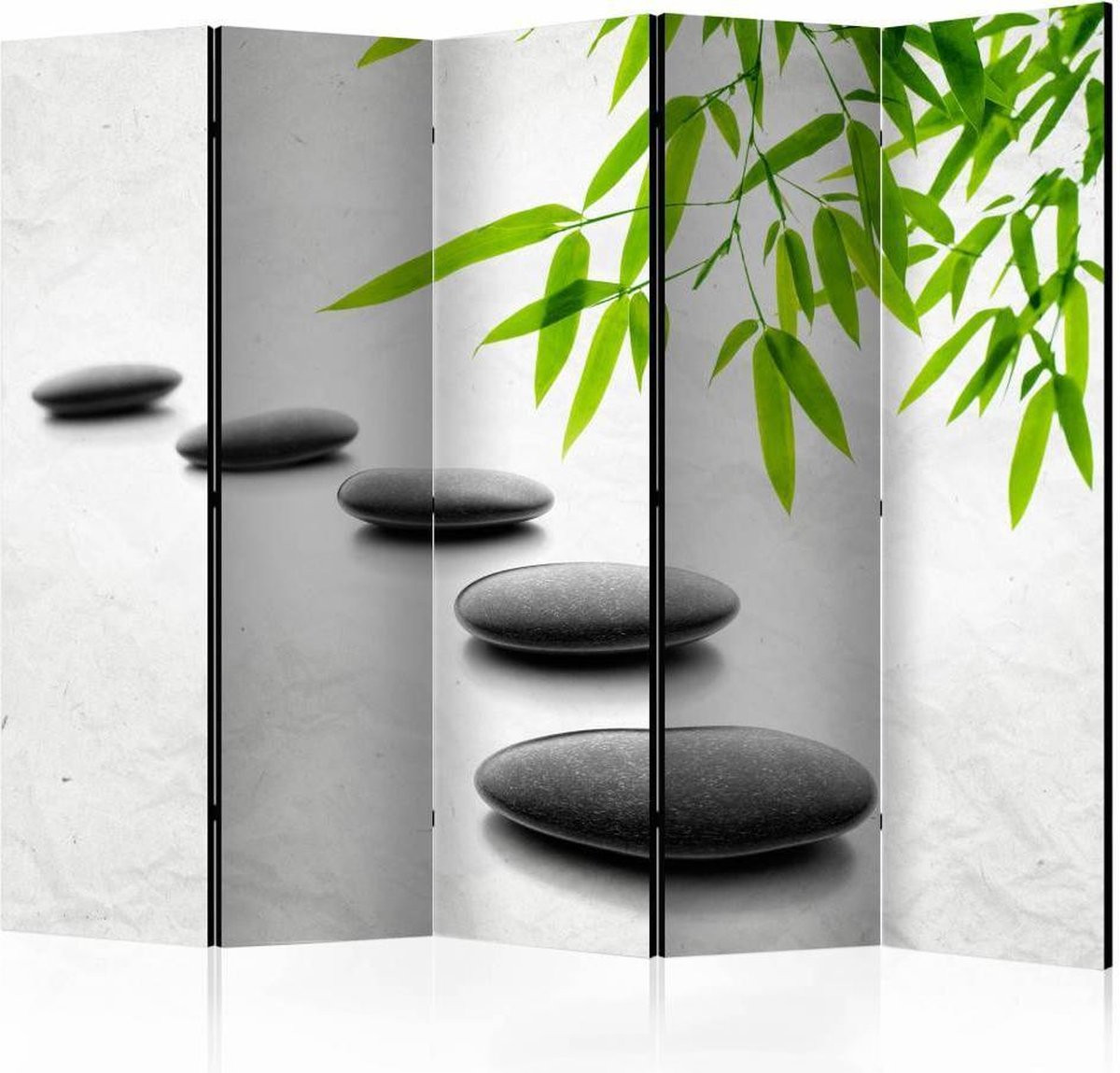 Karo-art Vouwscherm Kamerscherm Zen Stenen B/D/H: 225 x 172 cm, dubbelzijdig geprint
