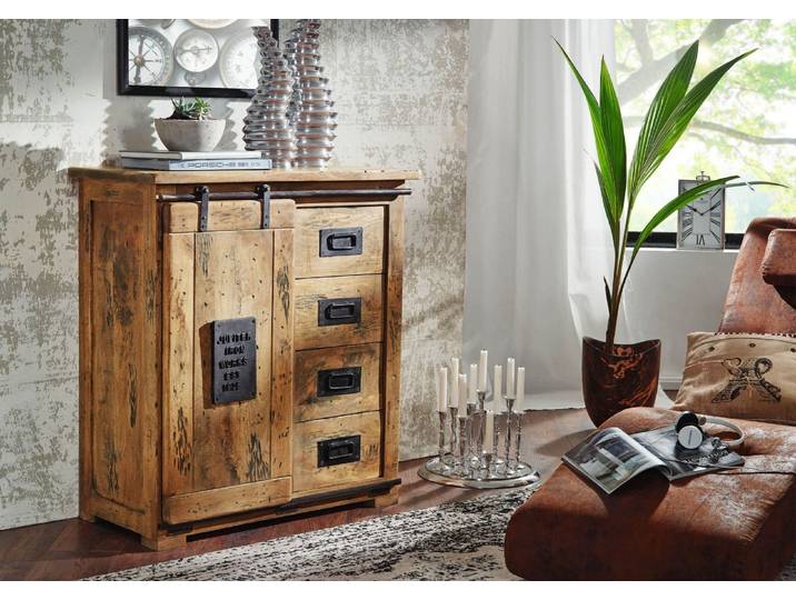 Kommode Mango 90x45x100 natur lackiert RAILWAY #103