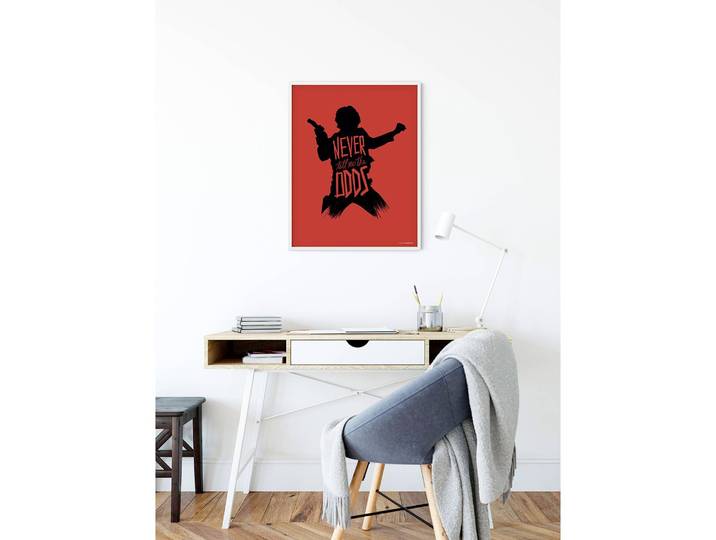 Wandbild Silhouette Han Solo Fotopapier mit seidenmatter Oberfläche und hoher Lichtbeständigkeit Multicolor 50 x 70cm