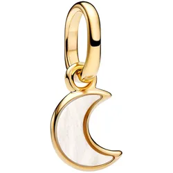 Pandora 764614C01 Mini Charm-Anhänger Weißer Halbmond Goldfarben