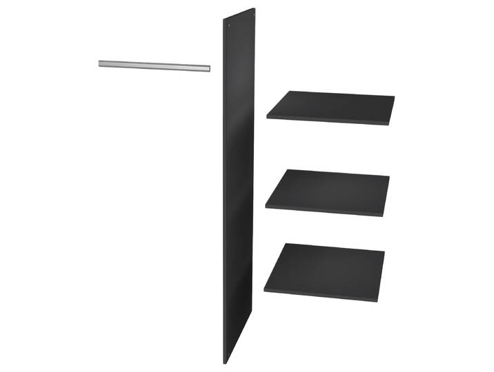 Schrankeinteilung Connect - 121 cm 55 x 121 x 3cm Schwarz/Schwarz MDF Mitteldichte Holzfaserplatte , lackiert