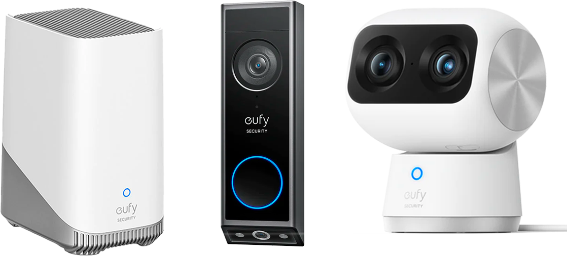 Anker eufy Türklingel mit Kamera E340 (Akkubetrieben), Innenkamera S350 und HomeBase™ 3