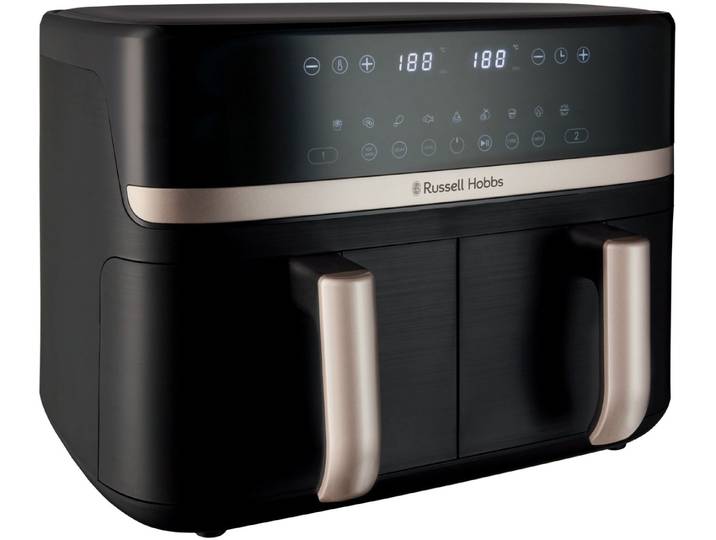 RUSSELL HOBBS Heißluftfritteuse 27680-56 s SatisFry TM Dual basket, 2800 W, Airfryer–wenig oder kein Öl erforderlich, 9 Programme, 9 L