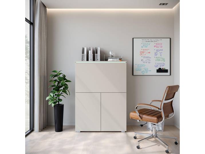 Bureau HERMINA 90 - cachemire + éclairage LED offert