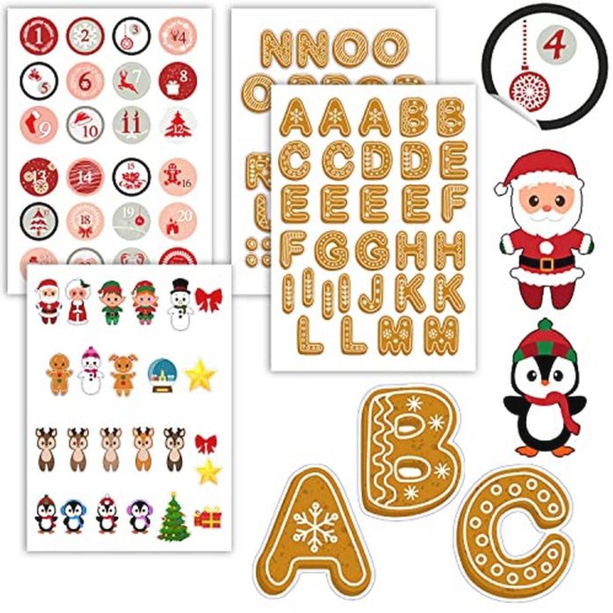 Adventskalender Knutselpakket met Cijfers en Stickers voor Persoonlijke Decoratie