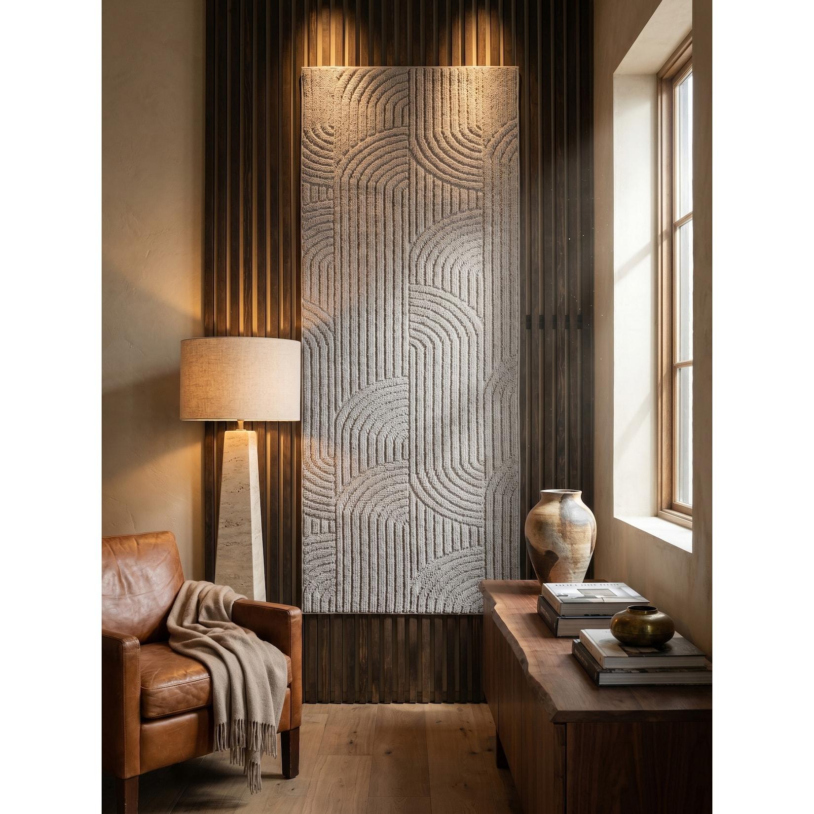 Flachgewebe-Teppich Hoch-Tief-Bögen Silber 80x250 cm Hoch-Tief Bögen