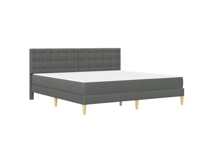 SKTQYQO Bett mit Matratze, dunkelgrau, 200 x 200 cm Lattenrost, Sperrholz, weiches Kopfteil, Stauraum, 280 kg