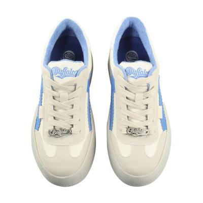 Trainingsschuh BUFFALO "Buffalo CAJO", Damen, Gr. 36, blau (cream, blau), Polyurethan, Schuhe