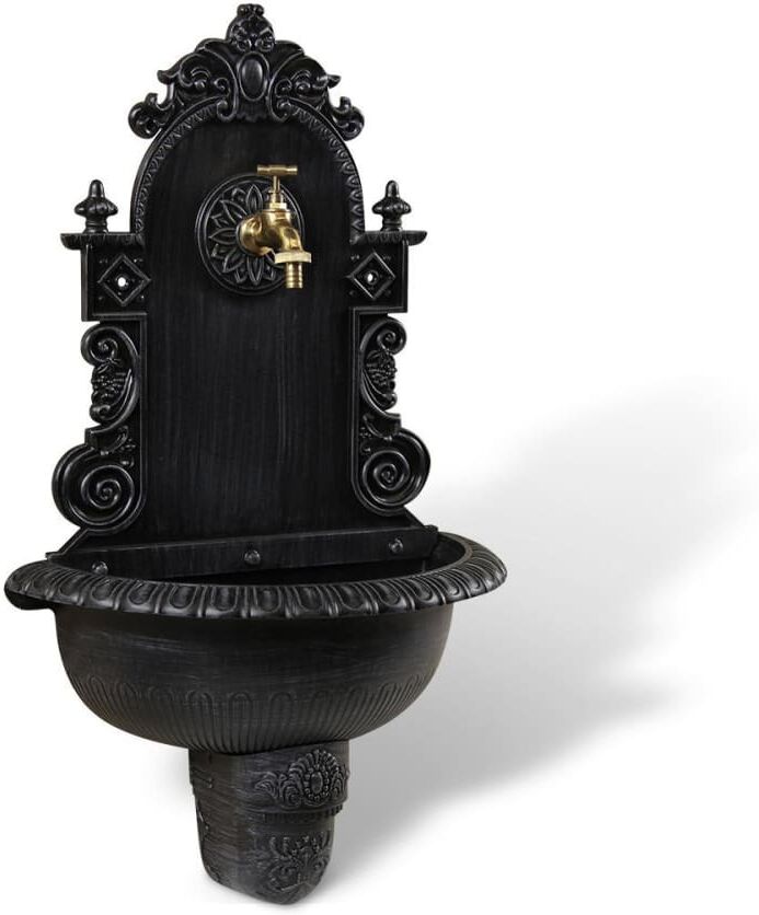 Décoration d'Autrefois Fontaine de jardin en aluminium gris Gris 44x75x21cm