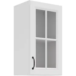 Glashängeschrank 40 cm Stilo Weiß Küchenzeile Küchenblock Landhaus Einbauküche