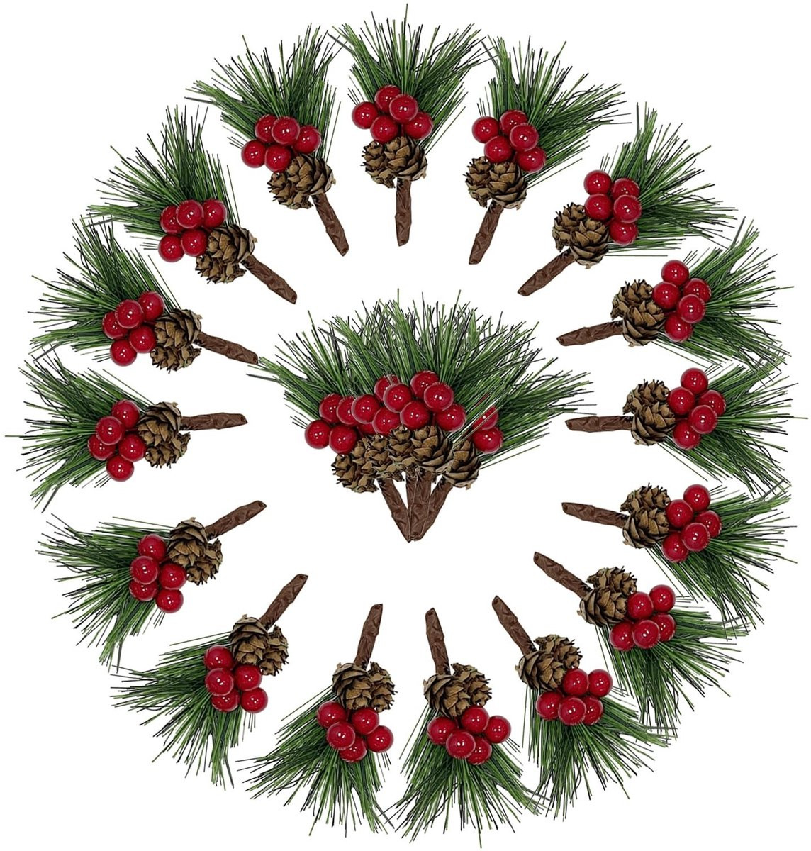 Dailygoods Set van 20 Kunstmatige Dennentakken voor Kerstdecoratie