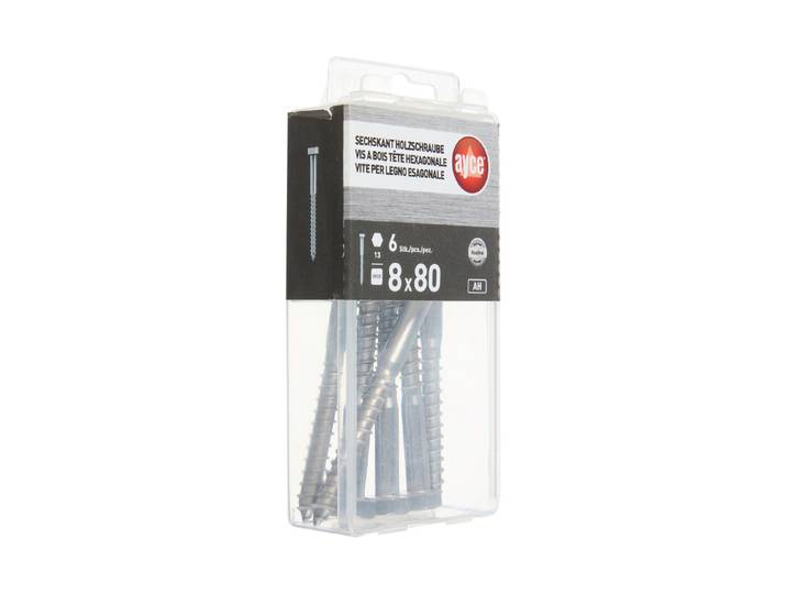 Sechskant-Holzschraube Inox 8 × 80 mm