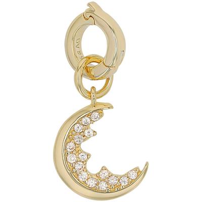 Charm-Einhänger AMOR "Mond", gold (gelbgoldfarben, apricot, apricot), Charms, Damen, Silber 925 (Sterlingsilber), mit Zirkonia (synth.)