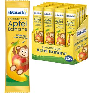 Bebivita Fruchtriegel Apfel Banane, ohne Zuckerzusatz, je 25 g, 20 Riegel