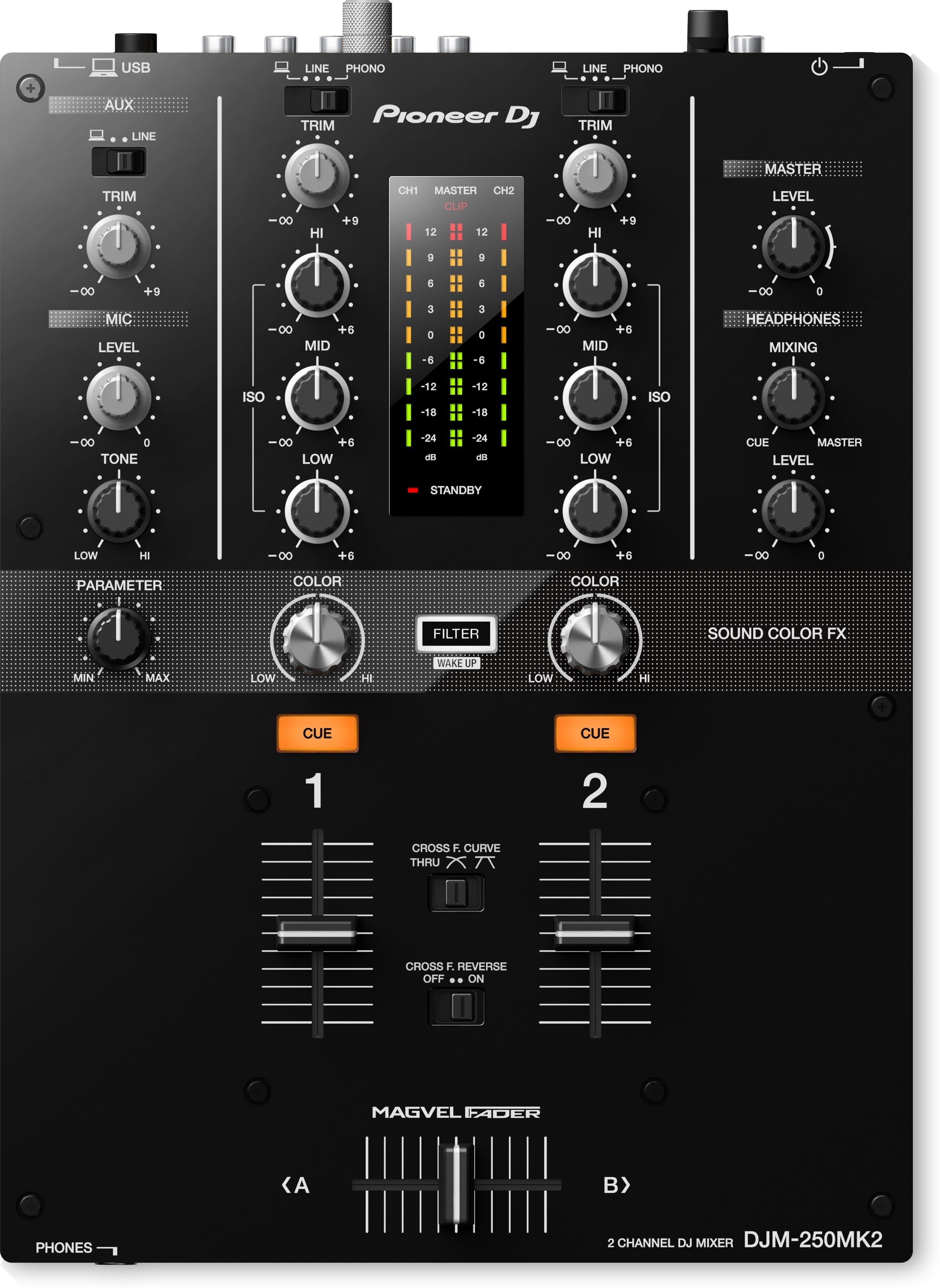 Pioneer DJ DJM-250MK2 Mesa de Mistura 2 Canais e Magvel Fader