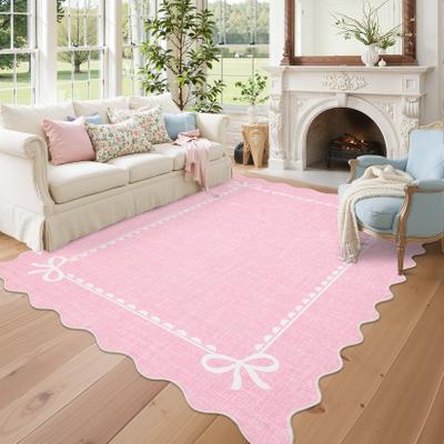 Garvee Scalloped Bow Bordered Pattern Area Rug