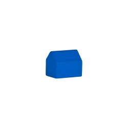 Spielsteine Haus - Siedlung - Dorf - Holz - blau - 14x10x12mm 247135