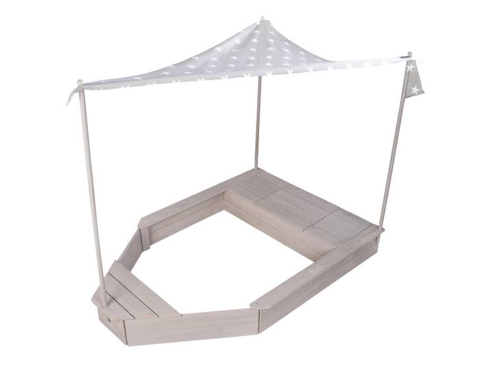 Roba Sandkasten Boot Sandkasten Boot grau, Grau, Holz, Stern/Sternzeichen, Bootsförmig, 65x109x154 cm, unisex, Freizeit & Co, Outdoor-Spielzeug, Sandkasten