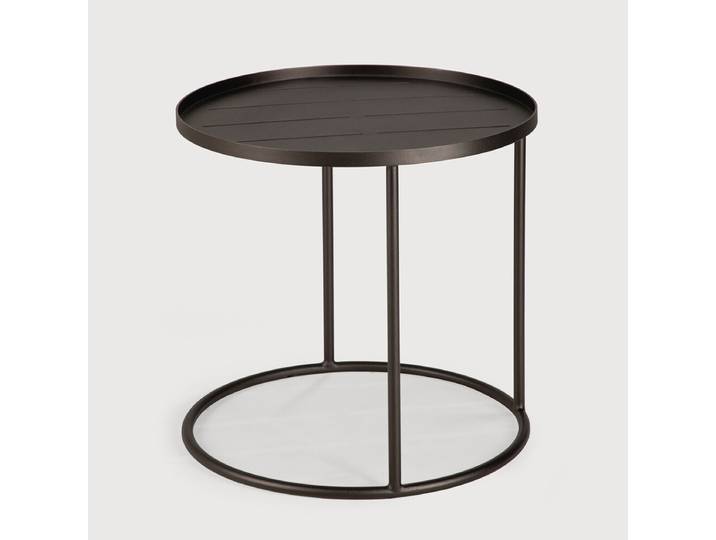 Ethnicraft Outdoor-Beistelltisch Aluminium Dark Bronze rund
