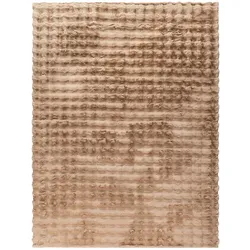 HOCHFLORTEPPICH Rauten Beige 80 x 150 cm