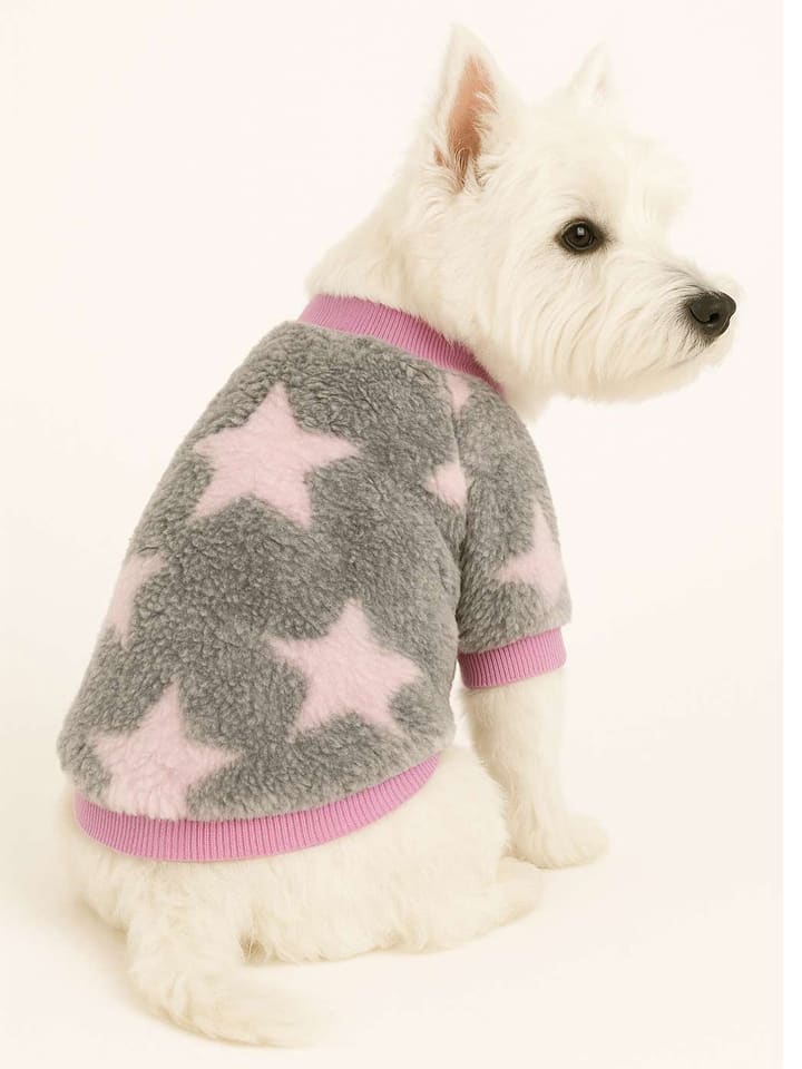 Paws&Whiskers Hundehoodie in Grau/ Rosa - M