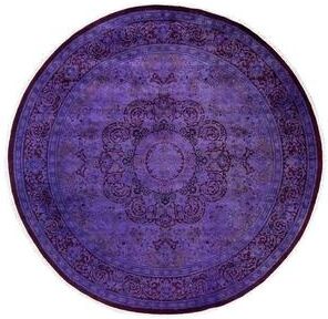 Overton "Fine Vibrance, One-of-a-Kind Handmade Area Rug - Purple, 8' 1"" x 8' 1"" - 8' 1"" x 8' 1"""