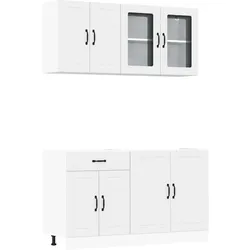 vidaXL 4-tlg. Küchenschrank-Set Lucca Weiß Holzwerkstoff