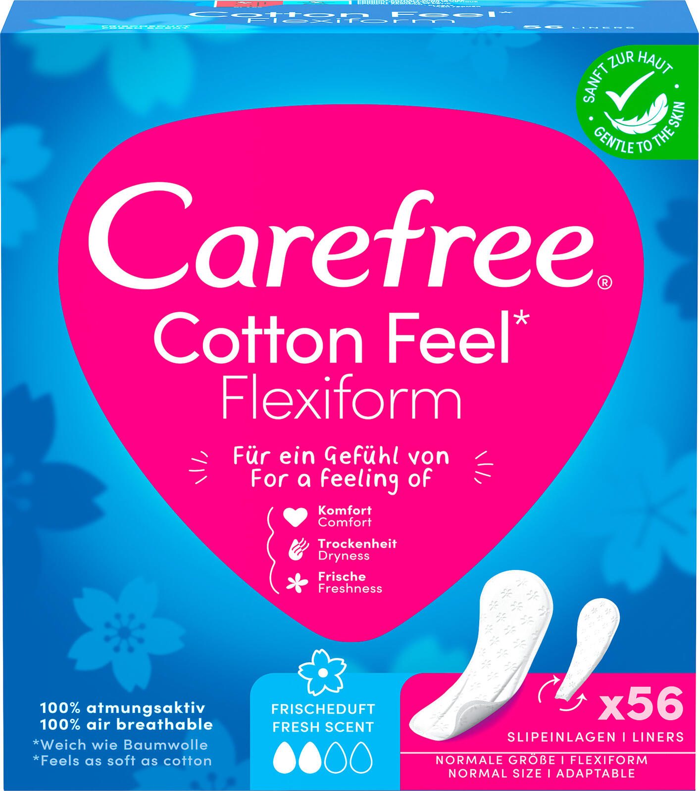 Carefree Slipeinlagen Cotton Feel Flexiform mit Frischeduft für Slip, 56 St. 5284253003