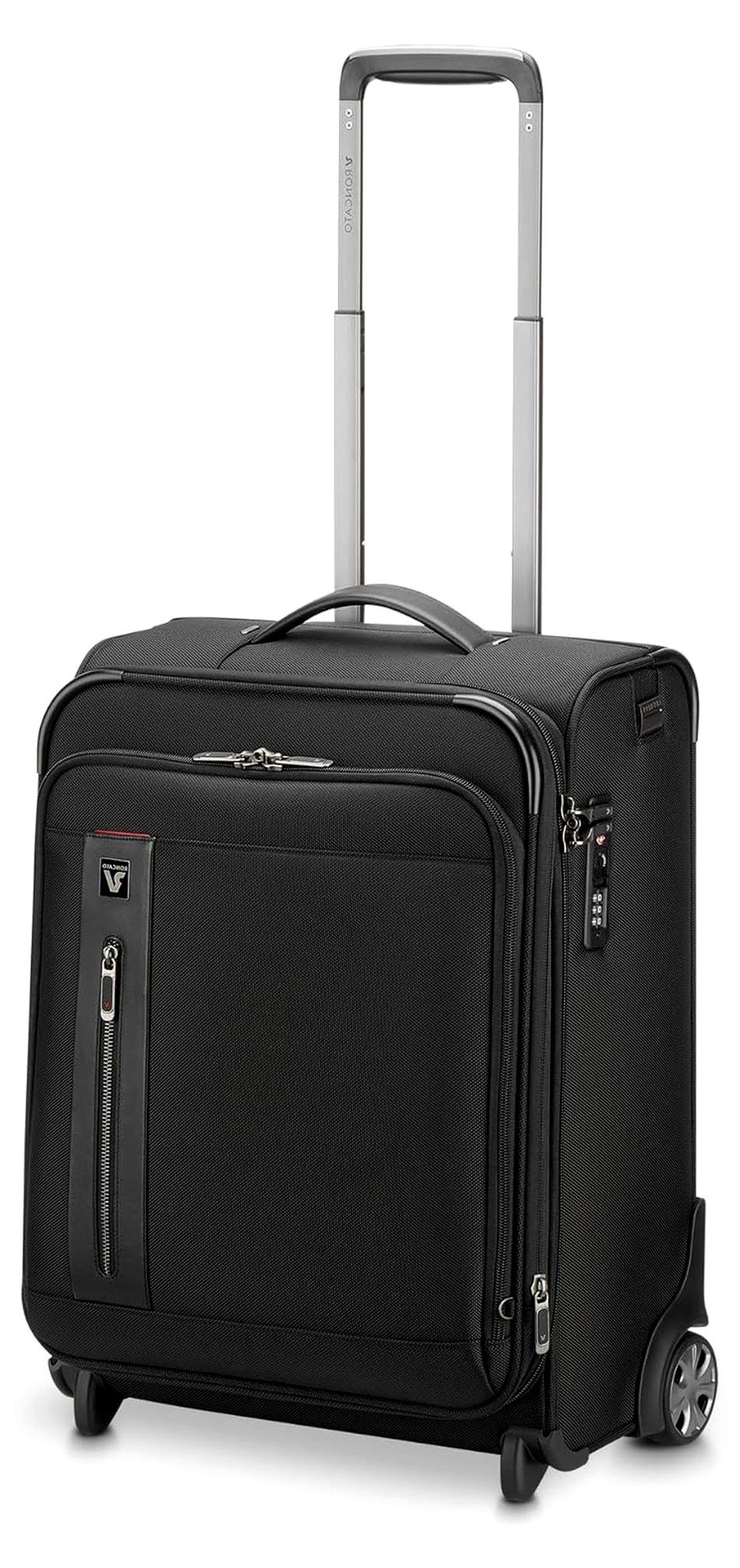 Erweiterbarer Kabinen-Trolley in Schwarz 55x40x20/23 cm