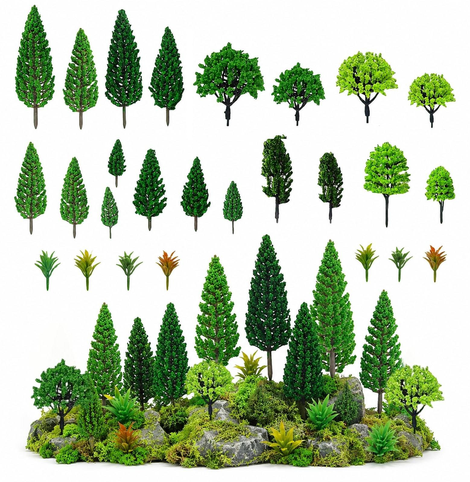 40 Stuks Miniatuur Bomen voor Modelbouw en Diorama's