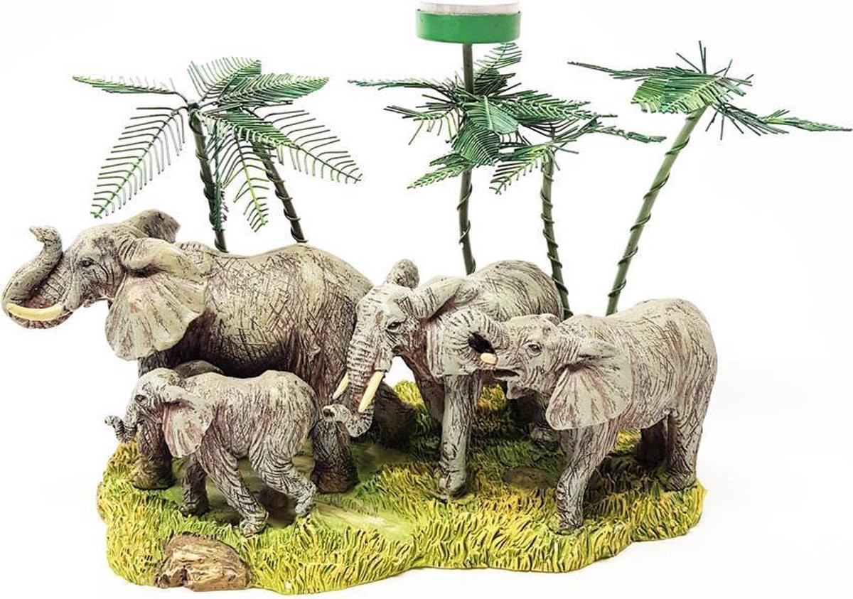 Olifant decoratie waxinehouder voor op tafel