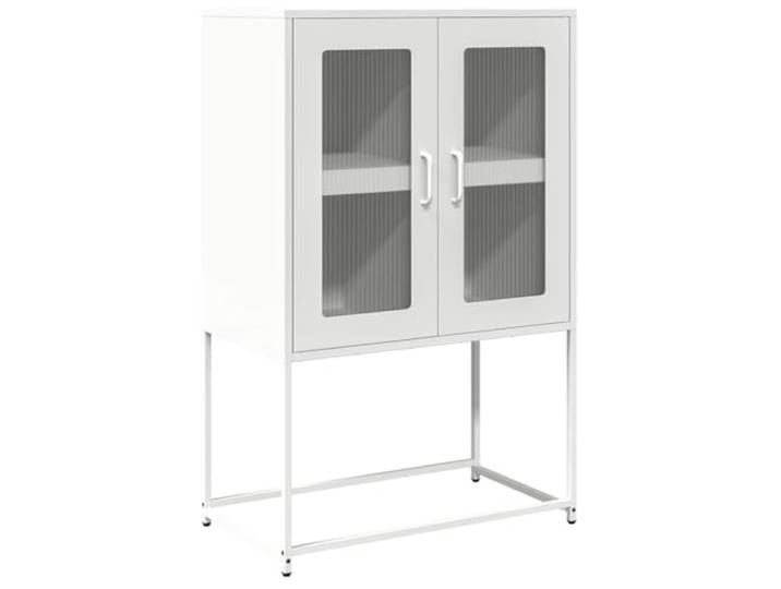 HEFZGDB Modernes Highboard Weiß 68x39x107 cm mit Flexibler Türbefestigung aus Stahl für Essgeschirr und Haushaltswaren, schwarzes Highboard mit praktischem Stauraum und hoher Stabilität