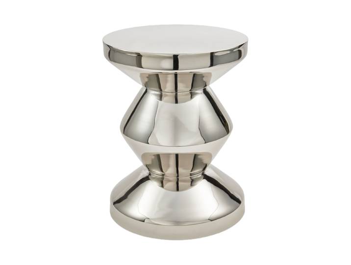 Design Beistelltisch & Hocker „Zig Zag“ Metallic Silber Pols Potten