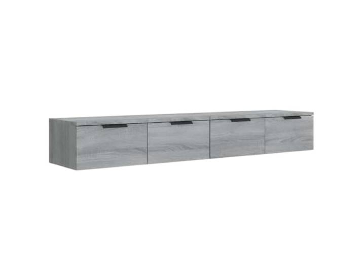 QINXIXINAIXI Wandschränke 2 STK. Grau Sonoma 68x30x20 cm Holzwerkstoff Mit Schubladen, Wandbefestigung, glatte Oberfläche, Festigkeit, Stabilität, Feuchtigkeitsbeständigkeit, Wohnraum