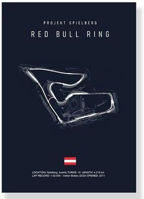 Inspire Select F1 Race Track Canvas Wall Art Minimalist Black Circuit Map Poster For Home & Office Decor 6 15.75 19.69 In