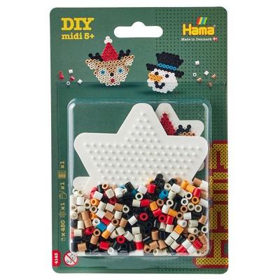 Hama 4143 - DIY Bügelperlen Midi 5+, Motiv Weihnachtsmotive Mix, 450 Stück