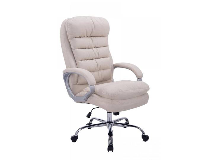 CLP Chefsessel Stoff creme, Creme, Metall, 68x116x77 cm, Büromöbel, Bürostühle, Chefsessel