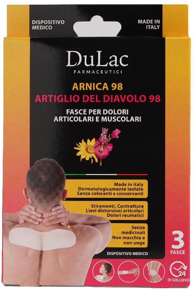 DULAC FARMACEUTICI 1982 S Dulàc Arnica 98 Fasce per Dolori Muscolari e Articolari, 3 Cerotti