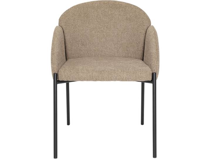 Stuhl Julia 1 Beige, Schwarz Stoff - Material: Stoff, Stahl