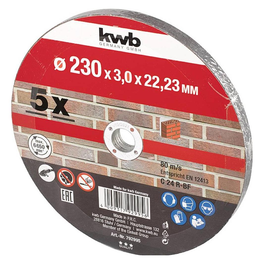 kwb Trennscheiben, Steinbearbeitung, Ø 230 mm, 5 Stk (792995)