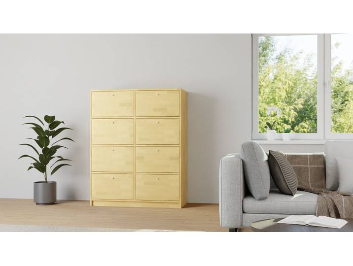 50 cm tiefer Apothekerschrank Buche Natur geölt