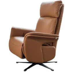 KAWOLA Sessel NAMA Relaxsessel drehbar Leder braun