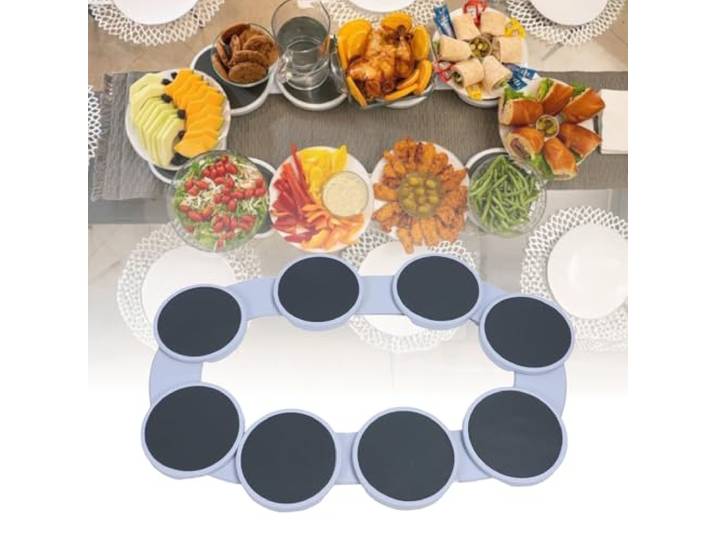 CTREVL Drehbares Tisch-Serviertablett, drehbar esstisch drehteller, 360-Grad-Drehteller-Regal, Erweiterbar für Rechteckige, Längliche Tische, Küchen-Esstische, Partys, Versammlungen, Multifunktional