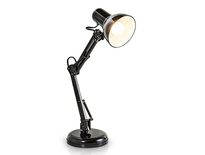 BRILONER - Lampe de bureau orientable\, lampe de table avec interrupteur à fil\, lampe de table rétro douille E14\, 546x224 mm (DxH)\, noir