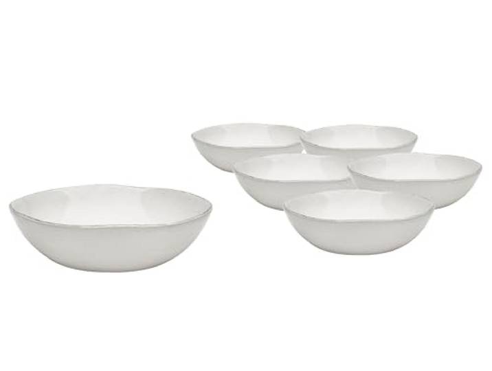 Van Well URBAN Schale creme 19 cm 6er Set - Steinzeug Bowl, für Nudeln, Suppe,Salat Poke oder Müsli