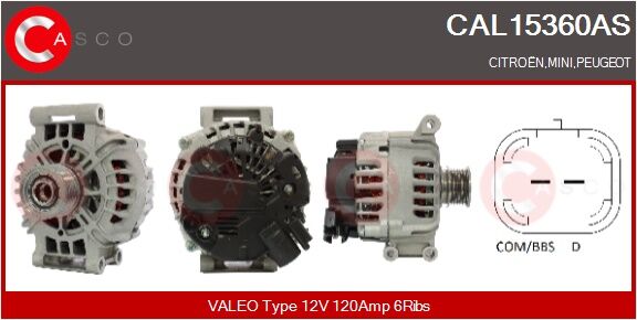Casco Generator Cal15360as Für Bmw Mitsubishi Citroën/peugeot