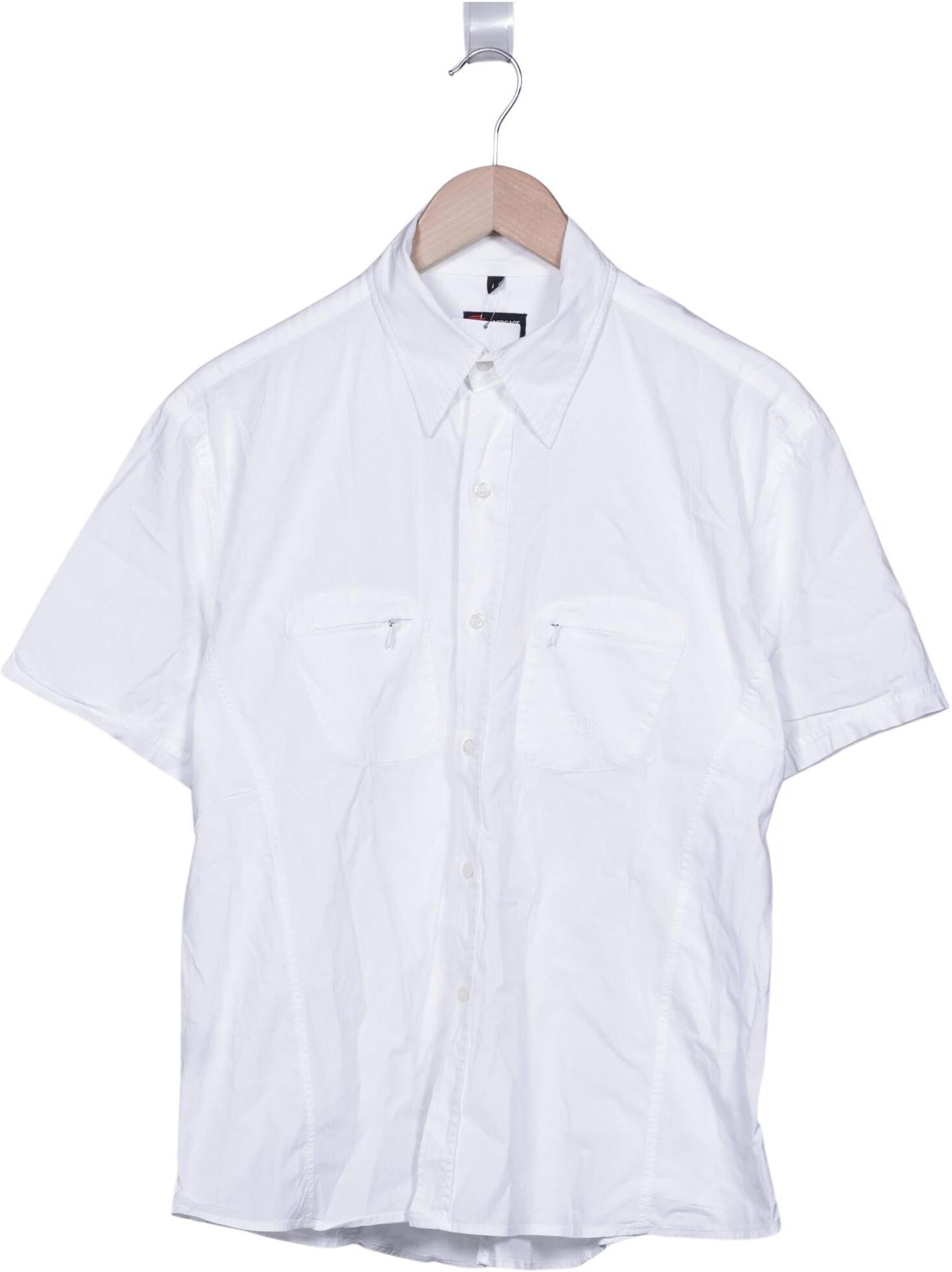 Versace Herren Hemd, Weiß, Gr. L, Baumwolle - Second Hand