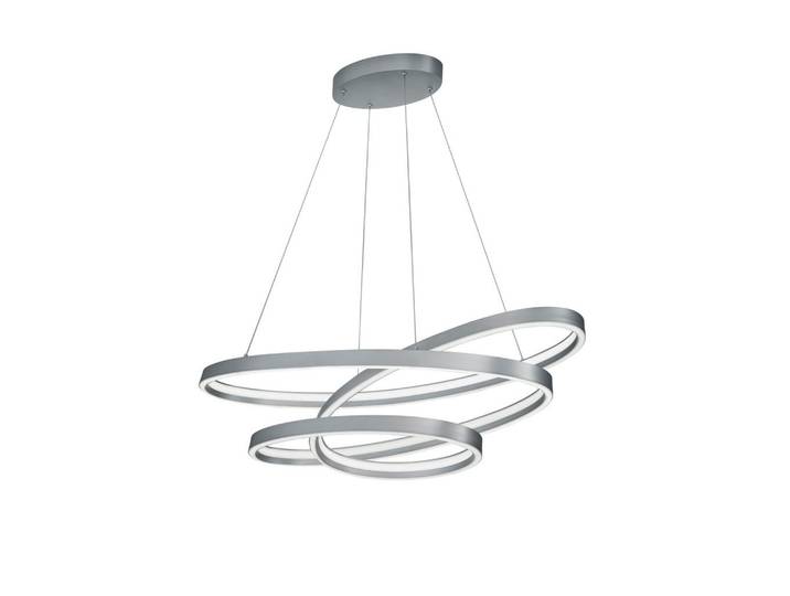Cinque Led-Hängeleuchte Ciola, Nickelfarben, Metall, 50x150x115 cm, Lampen & Leuchten, Innenbeleuchtung, Smart-Home-Lampen, Smart Home Hängeleuchten