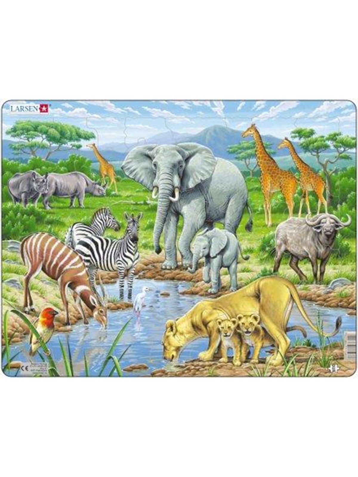 Larsen Puzzles Puzzle Afrikanische Savanne - 65-teilig, Maxi (36